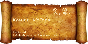 Kreutz Márta névjegykártya