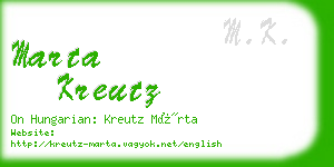 marta kreutz business card